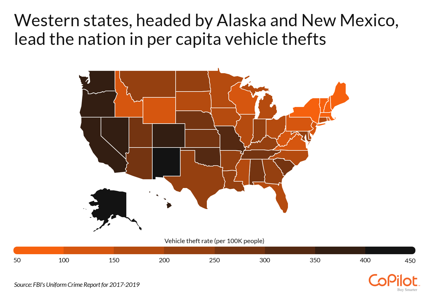 The 25 cities with the highest car theft rates in the US
